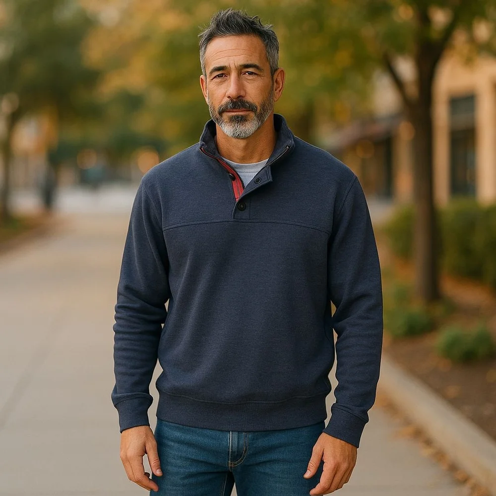 Men's Navy Sweater - Picture 1 of 8